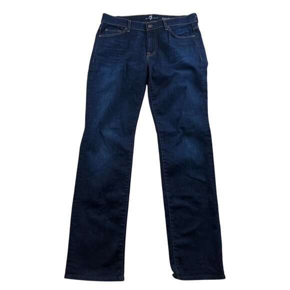 7 For All Mankind Men's Jeans Size 33x33 Slim Straight Classic Casual Blue Denim - Picture 1 of 16